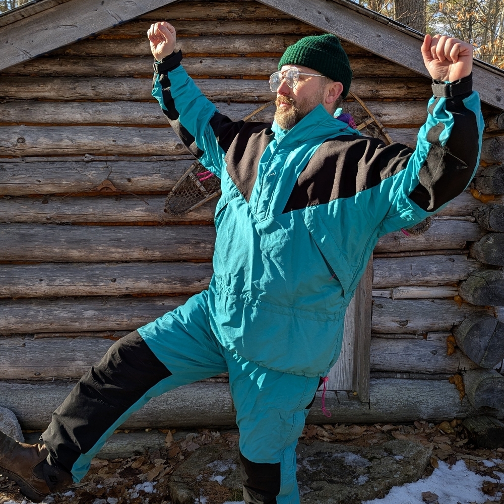90s Vintage 2 Piece Ski Suit! EMS Anorak & Bib Overall Lightweight Set. XL / L